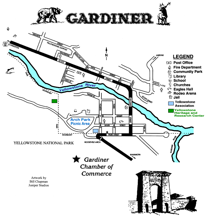 Gardiner Montana Map