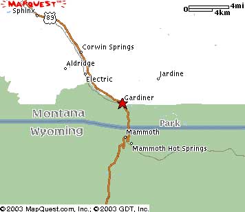 Gardiner, Montana Area Map One