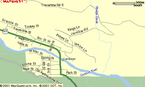 Gardiner, Montana Street Map