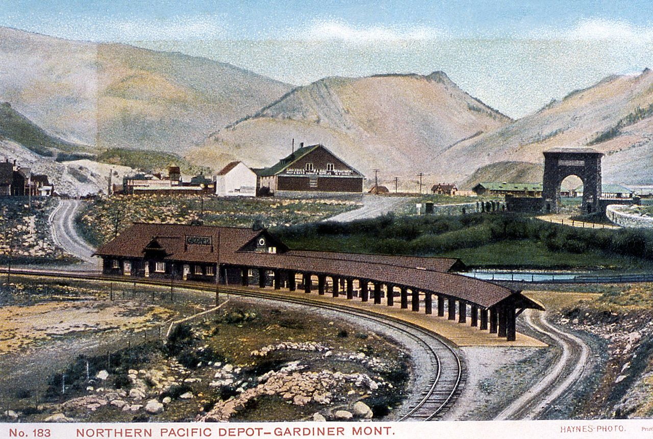 Northern Pacific Railroad Depot in Gardiner Montana